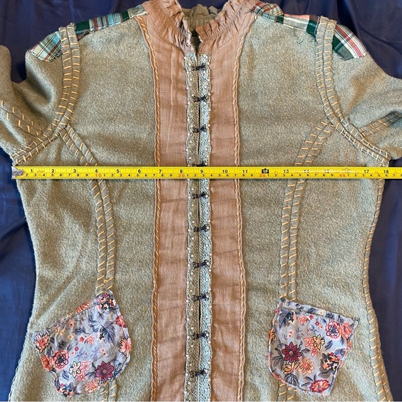 Vintage Free People Reversible Felt Patchwork Coat - Picture 10 of 12